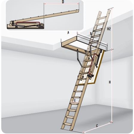 voorraad toediening kijken Ladder voor uitschuifbare vlizotrap LDK. Plafondhoogte 280 cm | |  Houtcompleet.nl