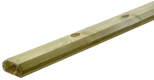 Onderlijst voor buitenbalustrade inclusief vullat. Gemaakt van geïmpregneerd grenenhout. Maat 32 x 68 mm. Lengte 240 cm. 