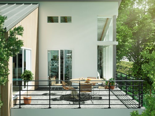 Garde-corps aluminium Pure Black 250 cm Fixation au sol -2