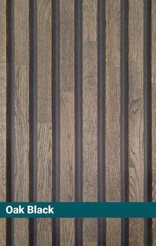 HandyStairs Akustikwandpaneel – massive Eichenlatten mit schwarzem Filz – Eiche schwarz – 600 x 600 mm-2