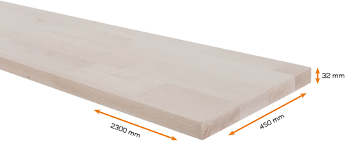 Meubelpaneel beuk A/B kwaliteit 230x45x3,2 cm