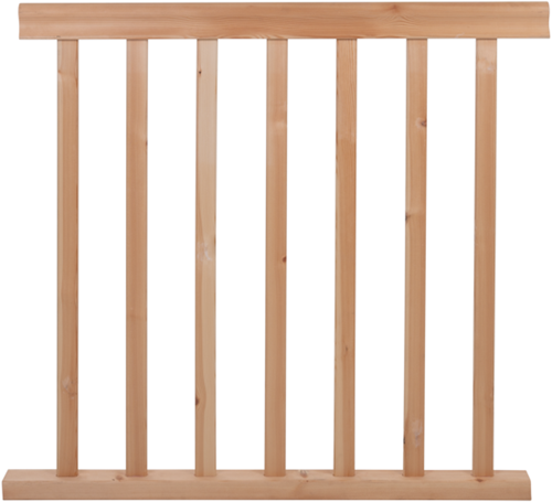 Maatwerk: Balustrade FENZA20 - Balustrade met rechte spijlen - Handgreep sleutelgatprofiel - Eikenhout - 100cm hoog