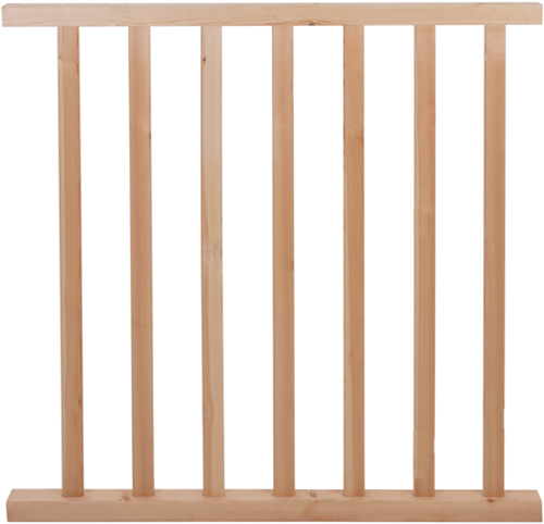 Maatwerk: Balustrade FENZA10 - Balustrade met rechte spijlen - Handgreep rechthoekig  - Beukenhout - 100cm hoog