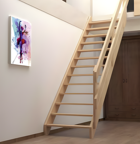 Escalier de meunier 'RUSTIC70' - Madera de haya - Anchura 70cm - Altura 280cm - Ahorro de espacio