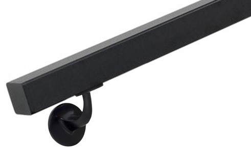 Spiksplinternieuw Zwarte trapleuning 40 x 40 mm - 150 cm - 1x gegrond zwart Hout KI-19